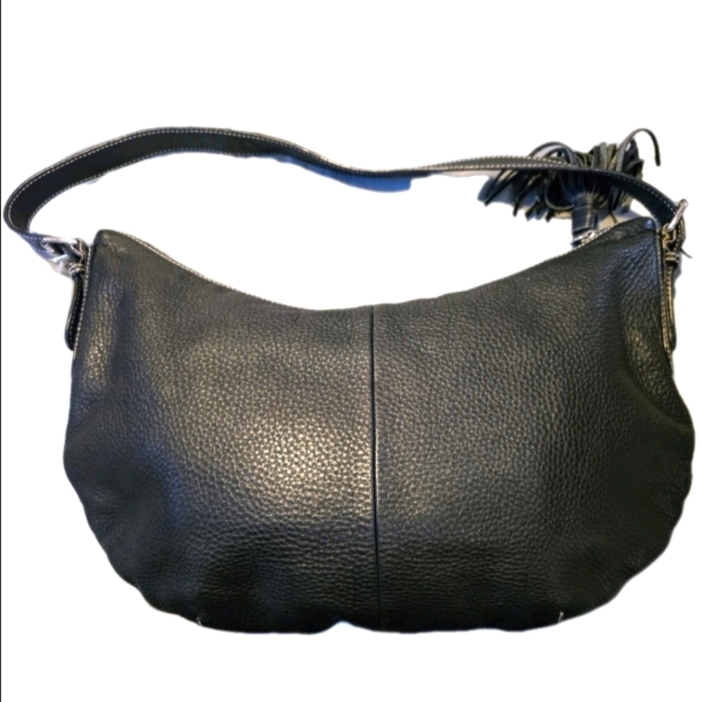 Y2K Black Pebbles Leather Ralph Lauren Shoulder Bag